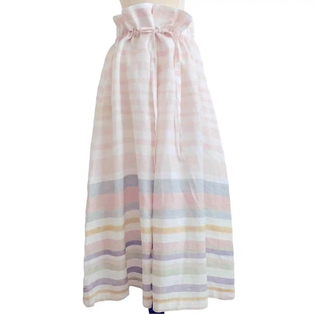 Mara Hoffman Pastel Striped Midi Skirt